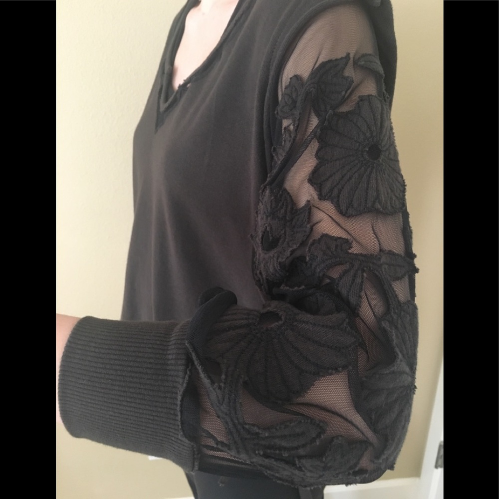 Free People olive colored and lace shirt - Picture 5 of 7